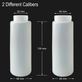 Plastic Sauce Squeeze Bottles with Nozzles, 2 Pcs Squeezy Bottle for Condiment Oil Salad Dressing Vinegar Ketchup Cream, Dispenser for Syrup & Paint Art, Kitchen Gadgets - 250ml Bottle with Dust Lid