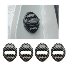 Haoshilianfa Fits New Suzuki Jimny JB64 Jimny JB74 Door Striker Cover Exclusive Door Lock Cover Stainless Steel Cover Easy Installation Metallic Set of 4