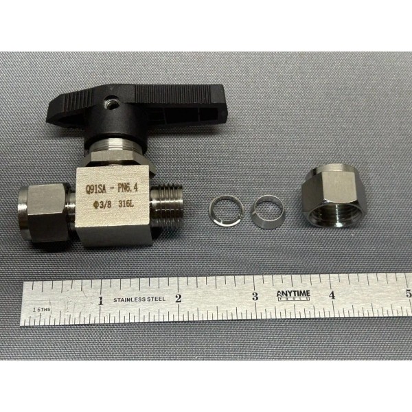 Generic Stainless Steel 316 Swagelok Type Ball Valve 2-way and