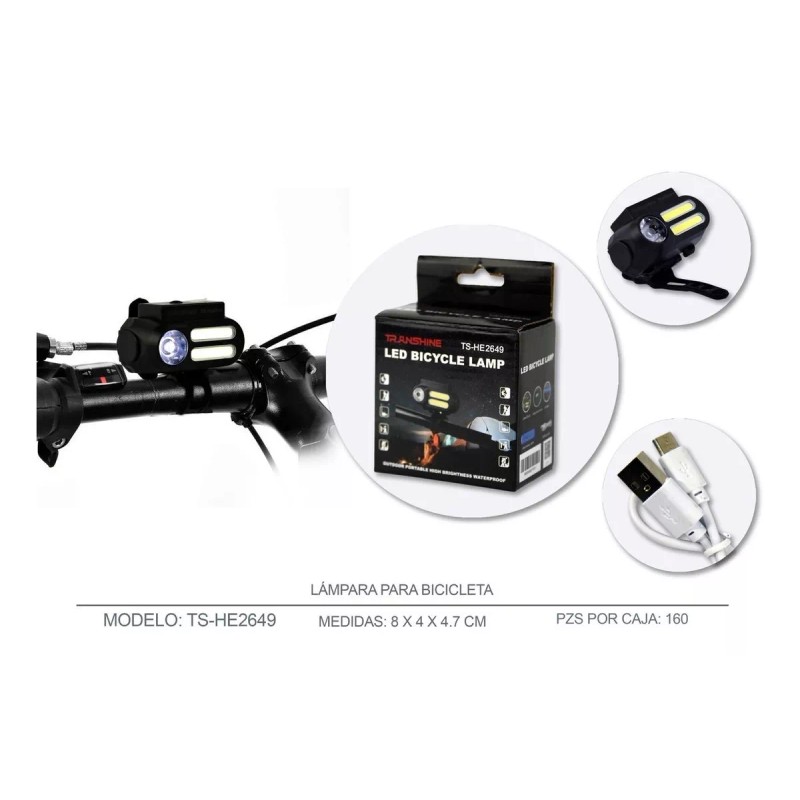 Transhine Kit Porta Cel Para Bici/moto Universal+linterna Led Recarga