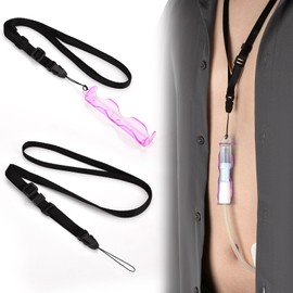 1 PCS PD Catheter Holder with 2 PCS Adjustable Necklace Lanyards, Peritoneal Dialysis Accessories Transfer Set Holder for Baxter, PD Dialysis Catheter Showering Support for Men, Women(Purple)