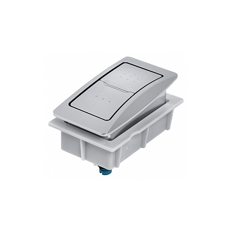 American Standard Plastic/Metal Rectangle Push Button, Chrome, for Use with