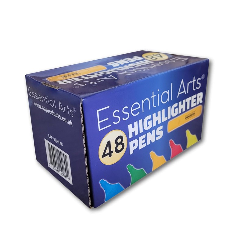 Essential Arts Square Highlighter Assorted Bulk Pack of 48 |