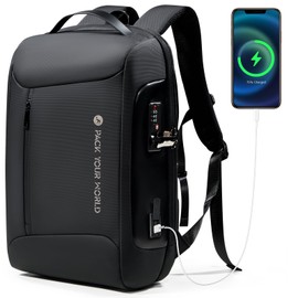 OIWAS Business Backpack for Men, Anti-Theft Backpack Fits 15.6 Inch Laptop, High Tech Backpack with USB Charging Port, Waterproof Travel Laptop Backpack for Men and Women