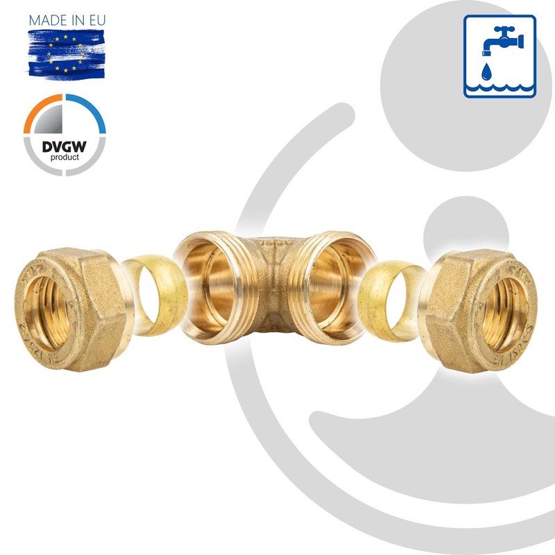 MS Clamping Ring Connector Angle 90° Screw Connection 22 x