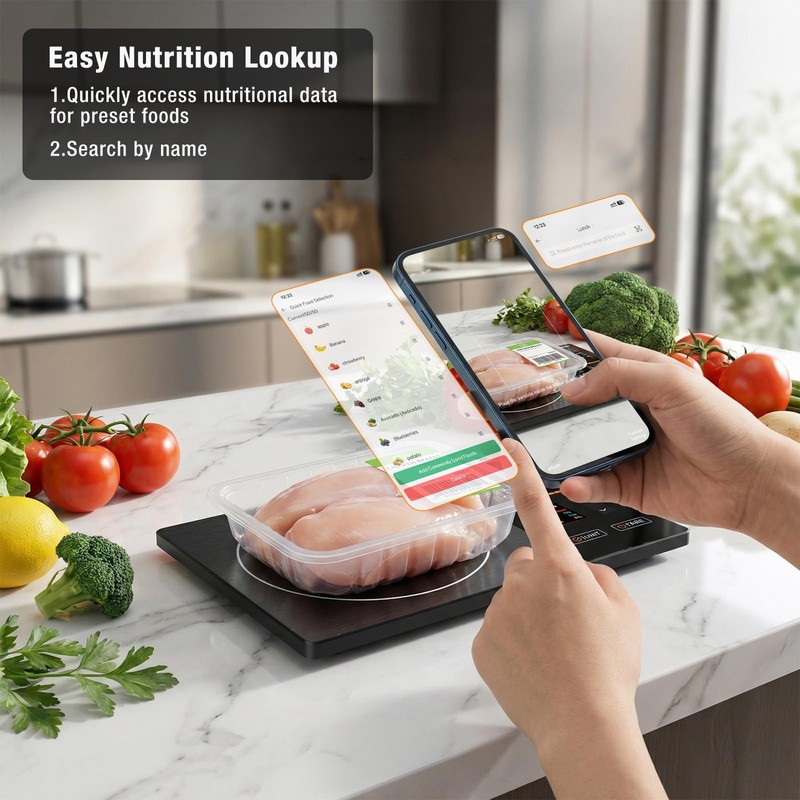 Diyife Smart Food Scale with Nutritional Calculator, 50 Foods Preload