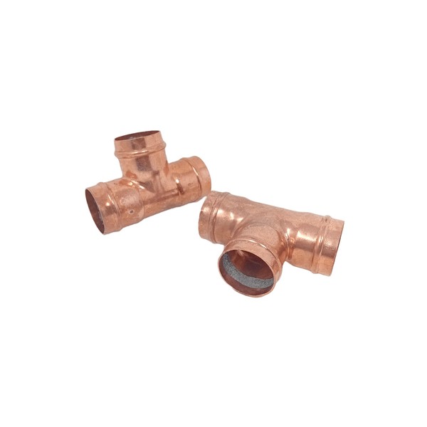 42mm Pipe Fitting | Solder Ring Equal Tee | Long Lasting | Copper | Pipe Fitting | 3 Way Pipe Connector | Pack of 2 | Durable | Perfect for House Water System