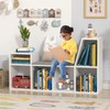 Wooden 6 Cube Bookcase Reading Nook Storage Organizer Shelf w/