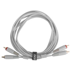 UDG Audio Cable Set RCA - RCA White Straight 1.5m, Compatible with all Jack to Jack devices