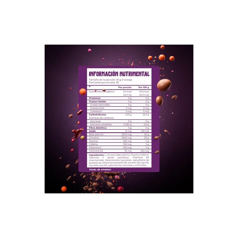 Munchieslab Preentreno Alien Kush 300g Paleta Enchilada Fitness