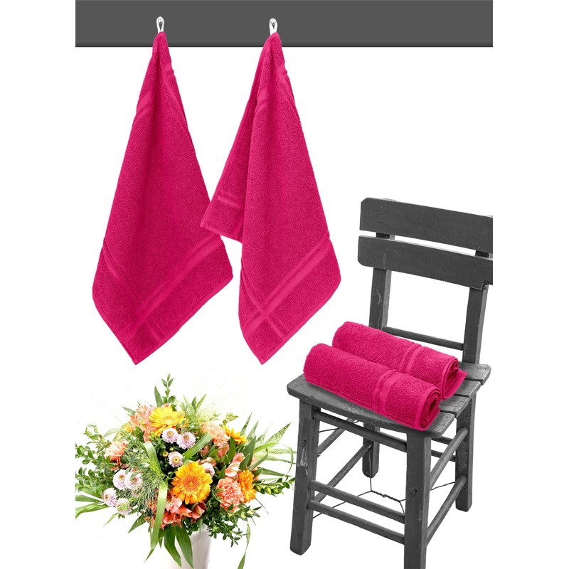 Lashuma London Cotton Dish Cloths Set Red Rhubarb 50 x