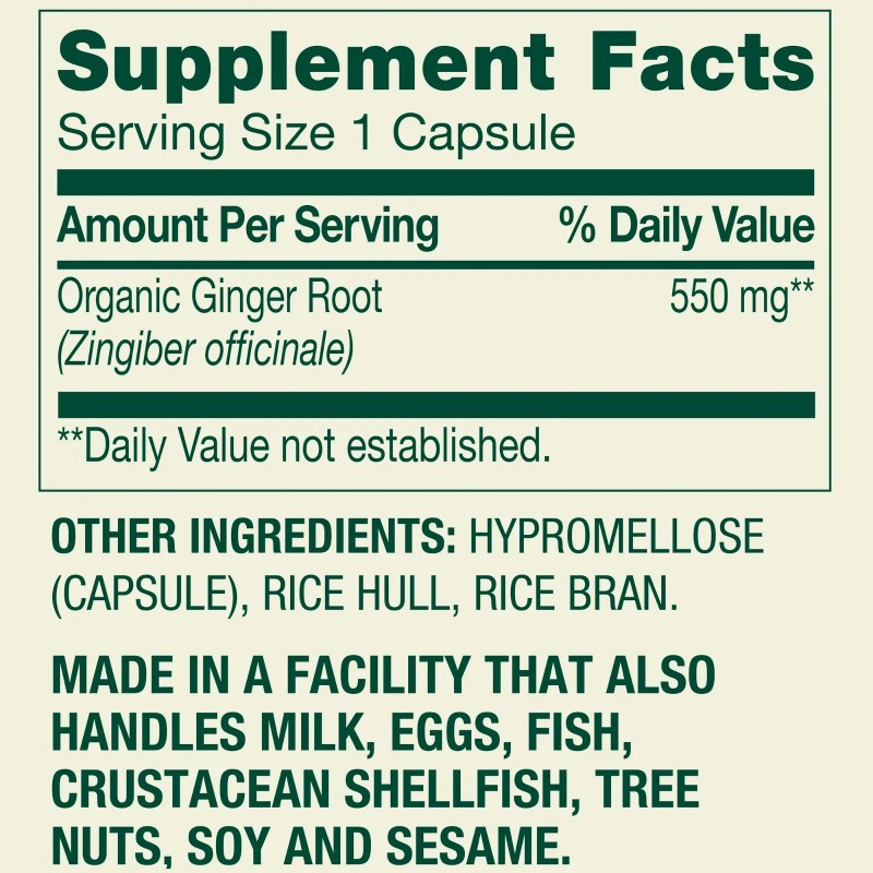 Spring Valley Ginger Root Capsules 550 mg 100-Count, Pack of
