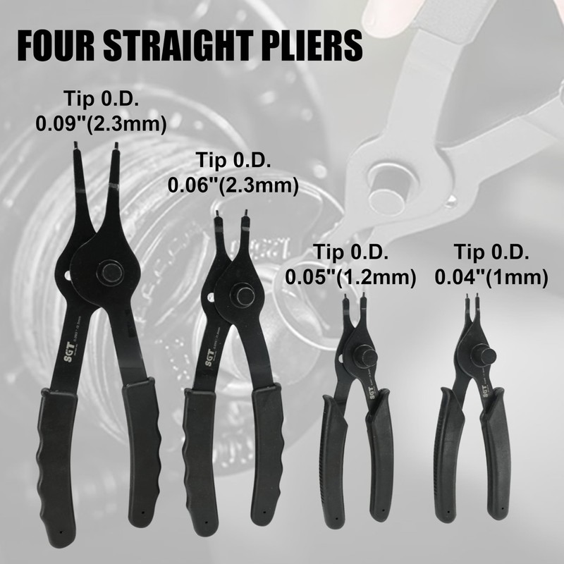 SGT Snap Ring Pliers Set,10 Pcs Internal & External Circlip