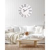 BEW 24 inch Farmhouse Wall Clock, Large White Wood Wall