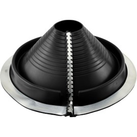 Water-Tite 81830#3 Retrofit Metal Roof Flashing, 14-1/2" Round Base with EPDM Rubber Collar, For 3-1/4" to 10" Vent Pipes, Black