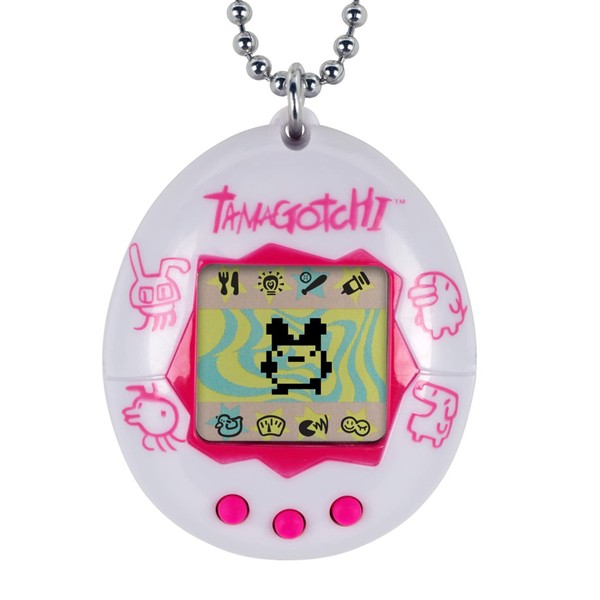 Tamagotchi Electronic Game, White/Pink
