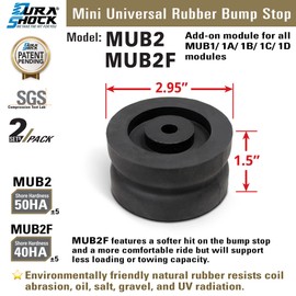 DuraSHOCK Modular Universal Rubber Bump Stops for Light Truck and SUV Suspension Enhancement MUB2 Sub Module, Pair 4000 lbs Max, Hardness 50HA Need MUB1X Top Modules