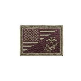 Rothco US Flag / USMC Eagle, Globe and Anchor Morale Patch , Coyote Brown