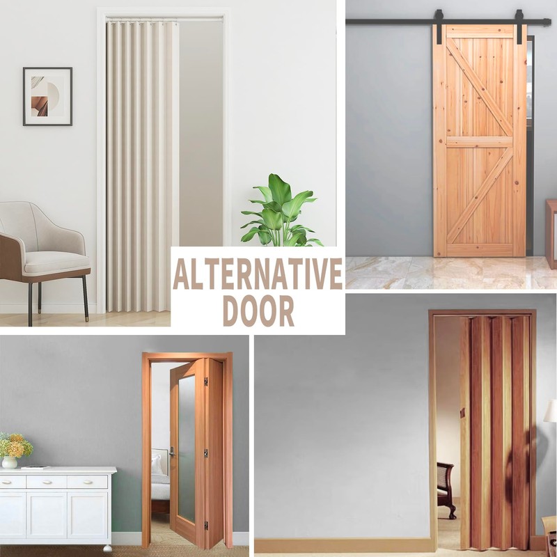 Vatge Closet Curtains, Accordion Style Door Curtains for Doorways, Pleated