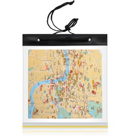 Sumind Waterproof Card Case Transparent Map Cover Camping Cards Bag PVC Hiking Map Holder with Clear Window and Neck Strap for Hiking Camping 31 x 28 cm (1)