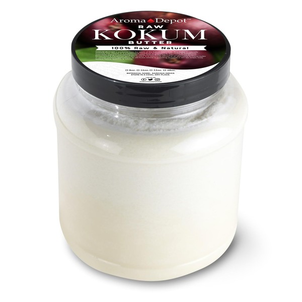 Aroma Depot 3 lb. Raw Kokum Butter Great for Skin, Body and Hair. 100% Pure I Natural I Cold Pressed I Thickener for Body Butters, Sunscreens, Soaps, Deodorants and Lotions.