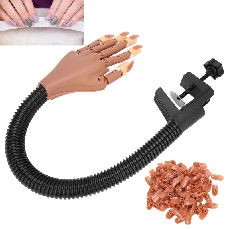 Flexible Movable False Fake Hands Nail Art Manicure Practice Hand