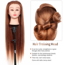 Synthetic Fiber Mannequin Head, Hair Styling Manikin, Hair Styling Training Head for Hair Styling Cosmetology Training Supplies