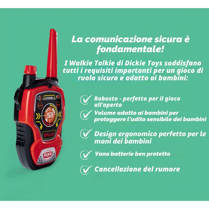 Dickie Go Real Walkie Talkie Fun 2.4 GHz Portata 80