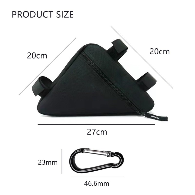 MUEEAD 1 Bicycle Triangle Bag with 1 Mountaineering Buckle, Waterproof