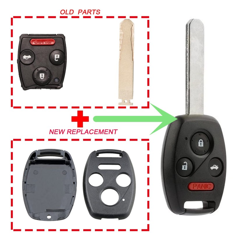 Car Key Replacement for Honda Shell 2003-2012 Accord / 2006-2013