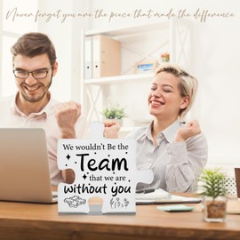 Team Appreciation Gift for Coworkers Employees Colleagues, Thank You Office Desk Sign for Work Anniversary, Farewell, Promotion, Holiday, Team Celebration Keepsake EDD85