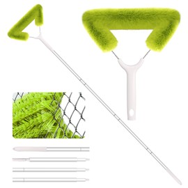 Fieploom Window Screen Cleaning Brush with 62in Extension Pole, Innovative Fibre Mesh Screen Cleaner for Window Mesh, Patio Screens, Blinds, Fans and Air Conditioners, for Dry or Wet Use