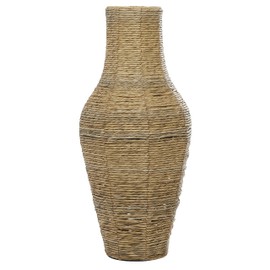 Deco 79 Faux Seagrass Handmade Tall Woven Floor Vase, 12" x 12" x 28", Brown