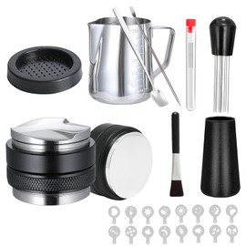 Coffee Tamper Set 24 PCS, Espresso Accessories Barista Kit,with 51mm Espresso Distributor & Tamper,wdt Tool,Frothing Pitcher,Coffee Stirrer,Tamper Mat,Espresso Tools for Espresso Coffee Machine