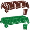 4Pcs Football Tablecloths, Rectangular 51 x 106 Inch Brown Football