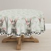 Horaldaily Easter Tablecloth 70×70 Inch Round, Flowers Bunny Buffalo Plaid