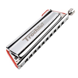 JDR Trochilus 10 Holes Chromatic Harmonica Pop Tuning Chromonica Key of G Valveless Harp with Case for Adults Professionals Beginners Kids Teachers and Students Gift (Pop Tuning Key of G)