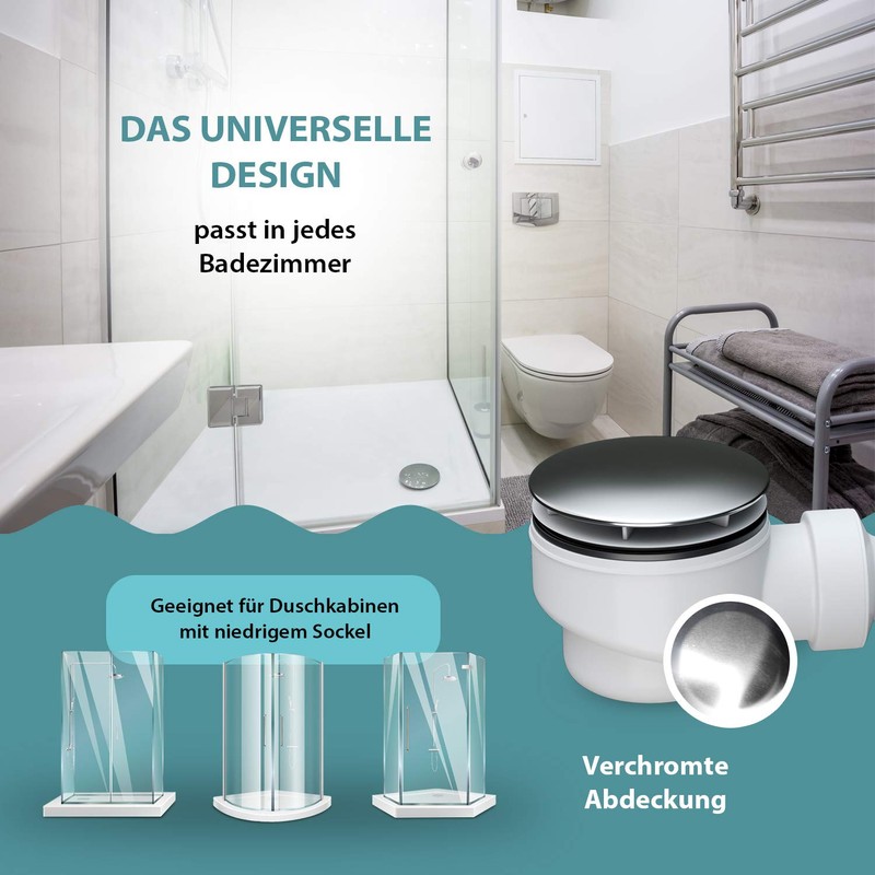 AQUADE Drain Set with Odour Trap for Shower Trays with