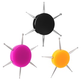 3 Pcs Nail Dotting Tools 6 In 1 Circular Nail Art Dotting-Pen Professional Manicure Dotting Disc for Nail-Design Painting Embossing Tracing (Black Yellow Rose Red)