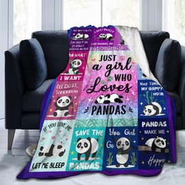 Panda Blanket Gifts for Girls Women Panda Gifts for Panda Lovers Soft Cozy Pandas Flannel Throw Blanket for Kids Adults 50"X40"