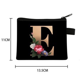 FAVORTALK Coin Pouch Letters for Women Men Handmade Cotton Coin Purse Friendly Fashion Wallet with Zipper Blakc Zipper Coin Pouch for Women Ladies,13607 (E)