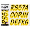 Stiffie Whipline Black/Yellow 3" DOT Decal Kit Registration Numbers Vinyl