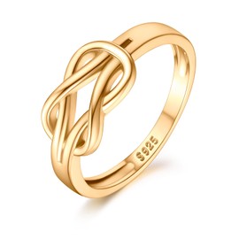 Sterling Silver Rings for Women 14K Gold Plated Knot Infinity Stackable Rings Promise for Her Women Mom Wedding Statement Rings for Women Jewelry Size 5