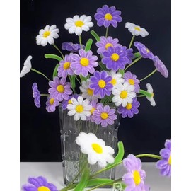 310PCS Pipe Cleaner Flower Kits for Little Daisies Making, YOOTOM Chenille Stems Daisy Flower Crafts, 30 Artificial Daisies Bouquets Creation,Birthday Graduation Wedding Festival Gift