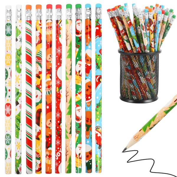 DIYASY 100 Pcs Christmas Pencils for Kids, Holiday Pencils Bulk