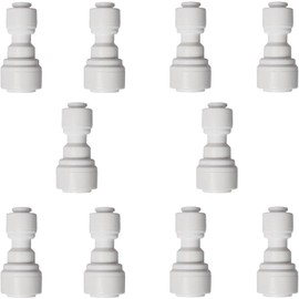 10 PCS OD Reducing Union Connector 1/4 inch to 3/8 inch OD Quick Straight Push Connector Water Tube Pipe Fitting Kit for RO Water Systems Purifiers Filters