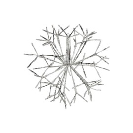 Alpine Corporation 16"H Indoor Holiday 3D Snowflake Hanging Ornament with LED Lights, White , Christmas Decoration
