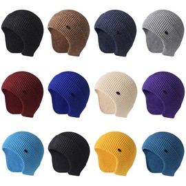 Mangroo Rabbit Velvet Knitted Cap with Earmuff Winter Warm Earflap Hat Cycling Skiing Skullcap