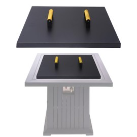 Fire Pit Snuffer Lid -28x28 Fire Pit Cover Square, Rust Resistant Fire Pit Lid Square, Fire Pit Table Lid Square, Powder Coated Firepit Lid Compatible for Firepit Tables Inside Dia Up to 26".