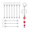 10pcs Beadable Keychain Bars Blanks, Metal DIY Bead Keychain Bar